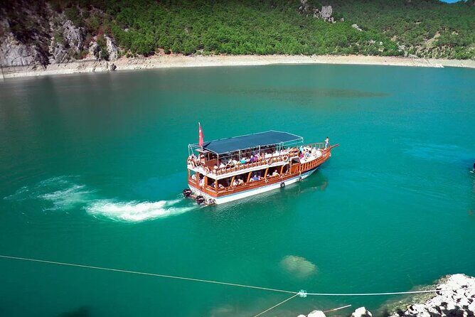 Side / Manavgat : Green Canyon Boat Trip w/ Lunch & Soft Drinks - The Green Canyon cruise: swim breaks, fishing pauses, and cold water notes
